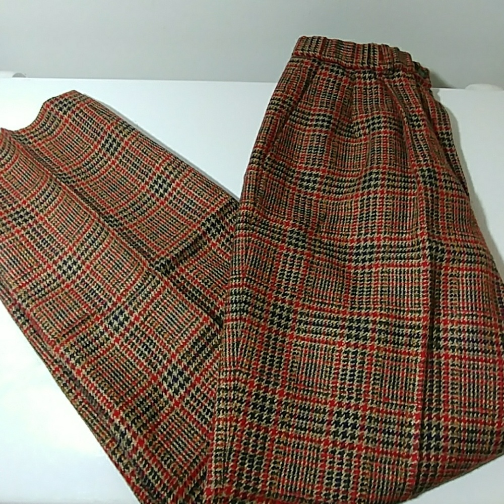 Pendleton Plaid Pants- High Waisted